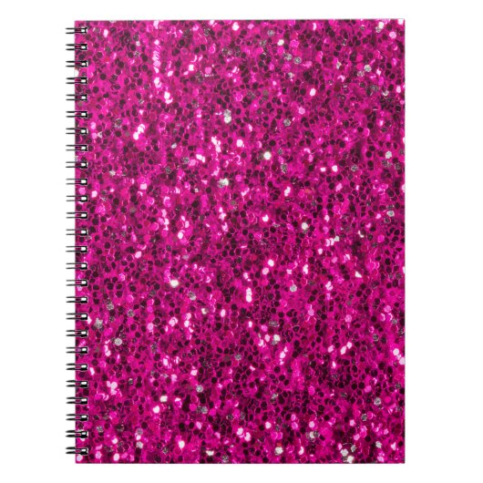 Hot-Rosa-Glitzern Imitate Glitzer Notizblock (Vorderseite)