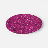 Hot-Rosa-Glitzern Imitate Glitzer Pappteller (Schrägansicht)
