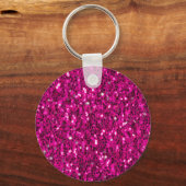 Hot-Rosa-Glitzern Imitate Glitzer Schlüsselanhänger (Rückseite)
