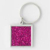 Hot-Rosa-Glitzern Imitate Glitzer Schlüsselanhänger (Vorne)