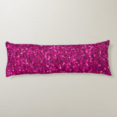Hot-Rosa-Glitzern Imitate Glitzer Seitenschläferkissen (Rückseite)