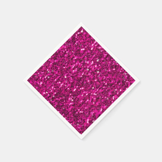 Hot-Rosa-Glitzern Imitate Glitzer Serviette (Ecke)