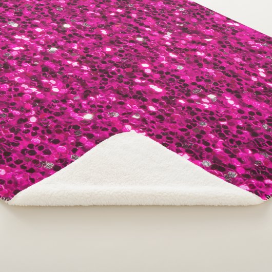 Hot-Rosa-Glitzern Imitate Glitzer Sherpadecke (3/4)