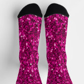 Hot-Rosa-Glitzern Imitate Glitzer Socken (Oben)