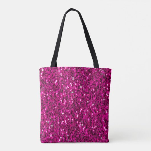 Hot-Rosa-Glitzern Imitate Glitzer Tasche (Rückseite)