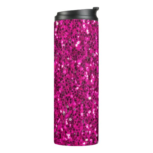 Hot-Rosa-Glitzern Imitate Glitzer Thermosbecher (Nach links gedreht)
