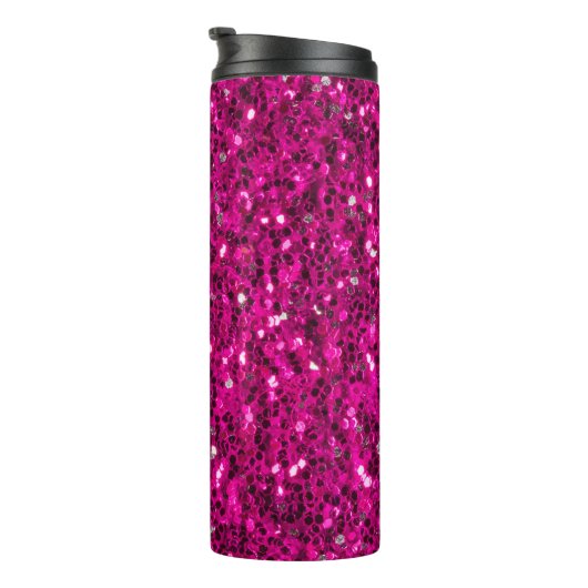 Hot-Rosa-Glitzern Imitate Glitzer Thermosbecher (Nach rechts gedreht)