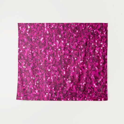Hot-Rosa-Glitzern Imitate Glitzer Wandteppich (Vorderseite (Horizontal))