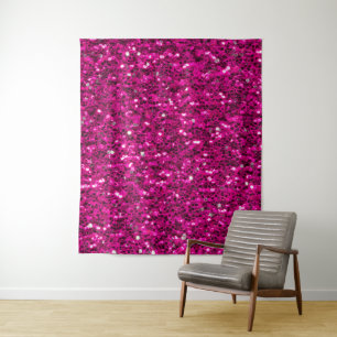 Hot-Rosa-Glitzern Imitate Glitzer Wandteppich