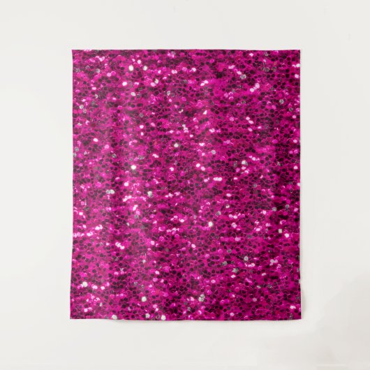 Hot-Rosa-Glitzern Imitate Glitzer Wandteppich (Vorderseite)