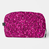 Hot-Rosa-Glitzern Imitate Glitzer Waschbeutel (Vorderseite)