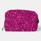 Hot-Rosa-Glitzern Imitate Glitzer Waschbeutel (Rückseite)