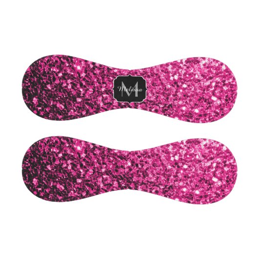 Hot-Rosa-Imitat Glitzer Funkeln Monogramm-Name Baseball (Paneele)