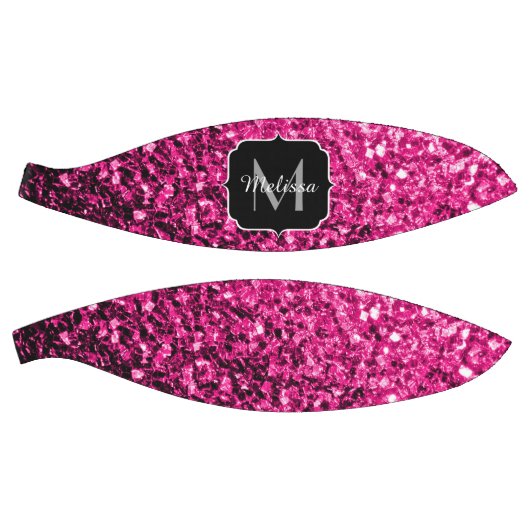 Hot-Rosa-Imitat Glitzer Funkeln Monogramm-Name Basketball (Panele)