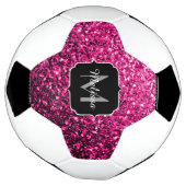 Hot-Rosa-Imitat Glitzer Funkeln Monogramm-Name Fußball (Gedreht)
