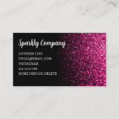 Hot-Rosa-Imitate Glitzer funkelt schwarzen QR-Code Visitenkarte (Vorderseite)