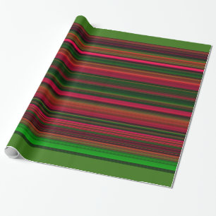 Hot Rosa mehrfarbiges gestreiftes Design Geschenkpapier