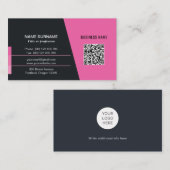 Hot Rosa, modernes qr-Code, trendy-Netzwerk-Logo Visitenkarte (Vorne/Hinten)