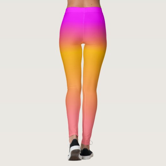 Hot rosa Orange Ombre Gradient Leggings (Rückseite)
