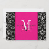 Hot rosa Save the Date Monogram Damask (Rückseite)