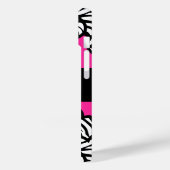 Hot rosa Schwarz-Weiß-Zebra-Muster Herzname Case-Mate iPhone Hülle (Rückseite / Links)