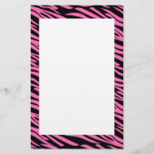 Hot Rosa und Black Zebra Print Briefpapier (Vorderseite)