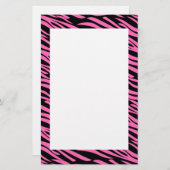 Hot Rosa und Black Zebra Print Briefpapier (Vorne/Hinten)