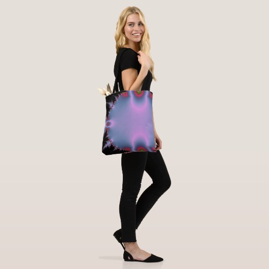 Hot Rosa und Blue Fraktal Tasche (Am Model)