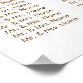 Hot-Rosa- und Gold-Hochzeitskarte Poster (Ecke)