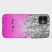 Hot-Rosa und Imitat Glitzer Case-Mate iPhone Hülle (Rückseite (Horizontal))