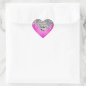 Hot-Rosa und Imitat Glitzer Herz-Aufkleber (Tasche)