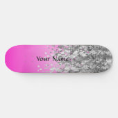 Hot-Rosa und Imitat Glitzer Skateboard (Horizontal)