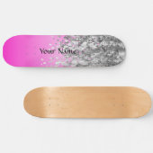 Hot-Rosa und Imitat Glitzer Skateboard (Horizontal)