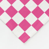 Hot Rosa und Weiß Fleecedecke (Ecke)