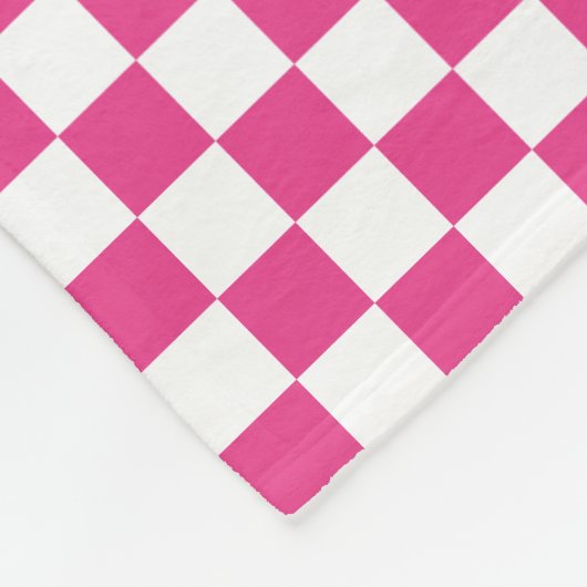 Hot Rosa und Weiß Fleecedecke (Ecke)