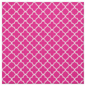 Hot Rosa und White Simple Quatrefolie Stoff (Muster)