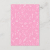 Hot rosa, weißer Blumenstrauß Details Hochzeitsrei Begleitkarte (Rückseite)