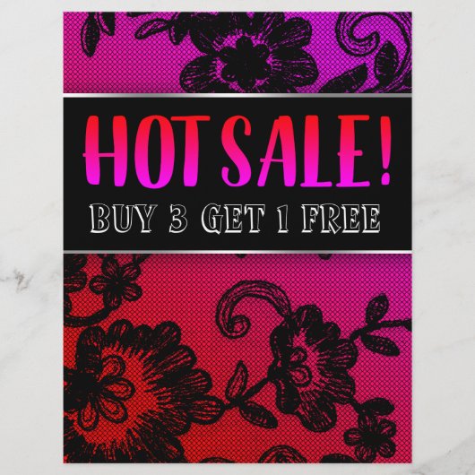 HOT Sale Fire Red Pink Black Lace Flyer (Vorne)