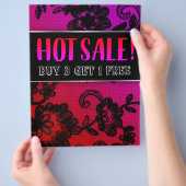 HOT Sale Fire Red Pink Black Lace Flyer (Hand)