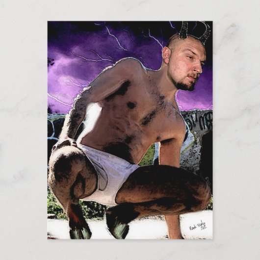 Hot Satyr in Briefs Postkarte (Vorderseite)