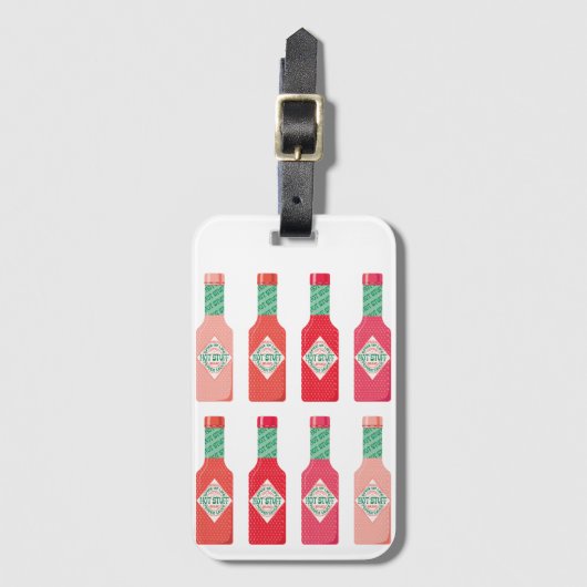 Hot-Sauce-Flaschen Hot-Stuff scharfes Geschenk Gepäckanhänger (Vorderseite Vertikal)