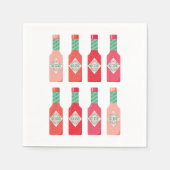 Hot-Sauce-Flaschen Hot-Stuff scharfes Geschenk Serviette (Vorderseite)