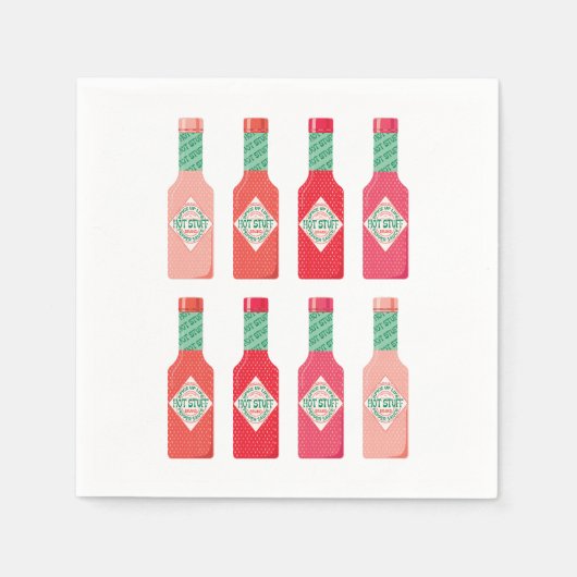 Hot-Sauce-Flaschen Hot-Stuff scharfes Geschenk Serviette (Vorderseite)