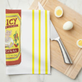HOT SAUCE Gewürzkatzengelber Streifen Geschirrtuch (Viertel Falte)
