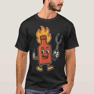 Hot Sauce Hero GRILLEN Mascot Design T-Shirt