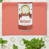 HOT SAUCE Katze mit Maracas und Sombrero rot Geschirrtuch (Gefaltet)