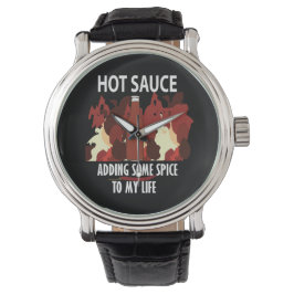 Hot Sauce Ketchup Fire Red Chili Pepper Armbanduhr