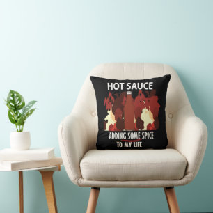 Hot Sauce Ketchup Fire Red Chili Pepper Kissen