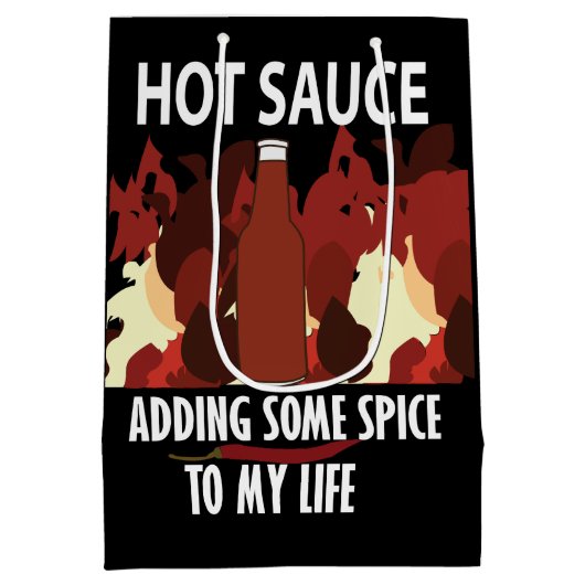 Hot Sauce Ketchup Fire Red Chili Pepper Mittlere Geschenktüte (Rückseite)