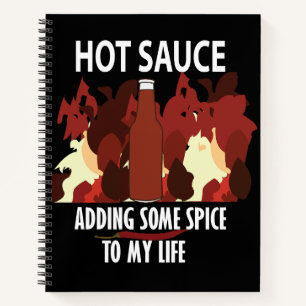 Hot Sauce Ketchup Fire Red Chili Pepper Notizblock